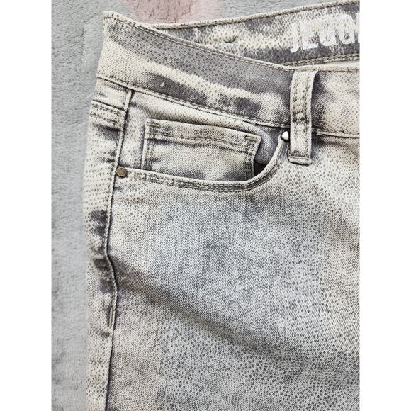 DKNY Jeans Mid Rise Jeggings Size 8 Gray Subtle Snakeskin Print Stretch Denim - Picture 2 of 16